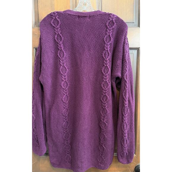 LL Bean | Vtg. Women’s Wool Blend Cableknit Button Cardigan Sweater- Size Large - Picture 5 of 6